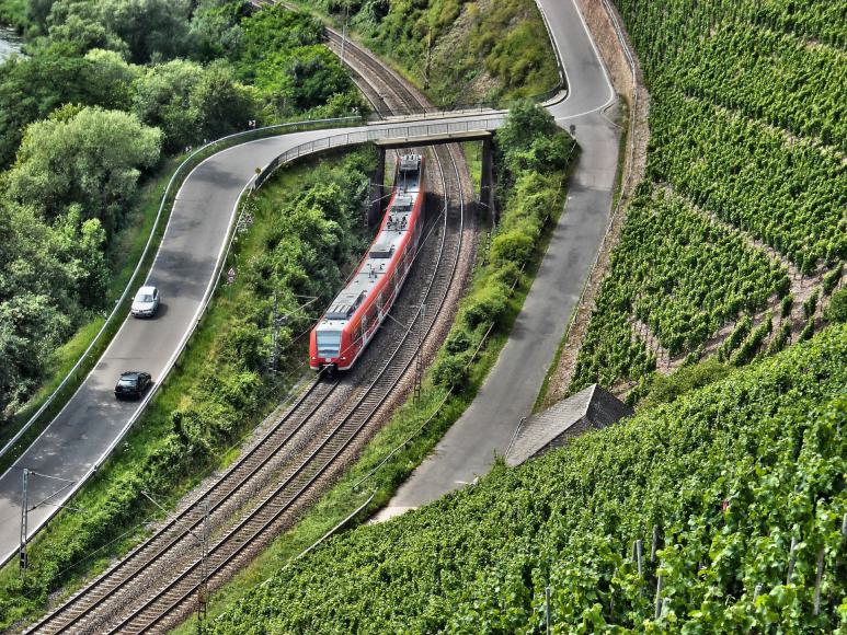 Bahnstrecke von oben